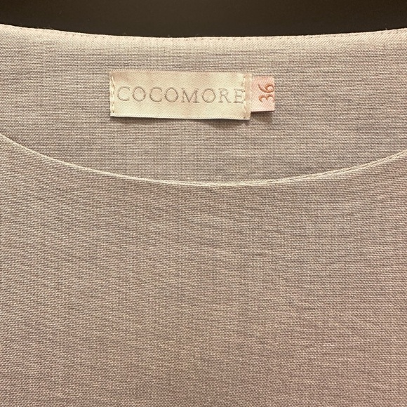 Cocomore Light Grey Cotton Tie-Waist Mini Dress | Size 36 (S) - Picture 4 of 4